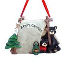 Campistas felizes ursos negros em Camping Tenda Árvore de Natal Ornamento Adler W1484