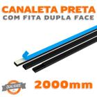 Canaleta Preta Divisória em PVC 2x1x200cm com Fita Dupla Face