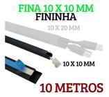 Canaleta Preta Fina 10 Metros 1x1cm Com Adesivo 10x10mm - Dinka