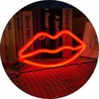 Candeeiro de parede Neon Signs Warm Light para decoração de quarto infantil (lábio) - SANLIN BEANS