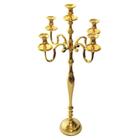 Candelabro 5 Pontas Classico Metal Dourado 1mt Formosa