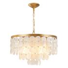 Candelabro HLMRCHEN de Concha - 4 Luzes, Dourado/Branco, 18"