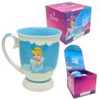 Caneca 300mL Princesas Royal Disney Original - Zona Criativa - Em Cerâmica Com Embalagem Premium Xícara Café Chá