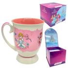 Caneca 300mL Princesas Royal Disney Original - Zona Criativa - Em Cerâmica Com Embalagem Premium Xícara Café Chá