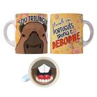 Caneca 325ml Capivara Bocão Debochada Sou trilíngue Fluente