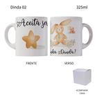 Caneca 325ml Convite Batizado Dinda Dindo Madrinha