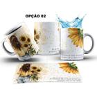 Caneca 325ml Dia da Mulher Aquarela Girassol