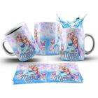 Caneca 325ml Dia das Mães Princesas Bela, Tiana, Cinderela