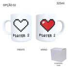 Caneca 325ml Dia Dos Namorados Player 1 ou Player 2