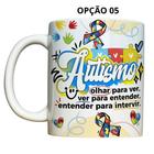 Caneca 325ml Flork Autismo TEA Transtorno Espectro Autista - LARANJA E MIMOS