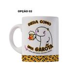 Caneca 325ml Flork Beba como uma garota - café já que é cedo - LARANJA E MIMOS