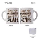 Caneca 325ML Flork gente que só funciona depois do café - LARANJA E MIMOS