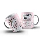 Caneca 325ml Flork Se levantar a mão Jesus vem