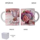 Caneca 325ml Profissões Psicologia Psicóloga Flores