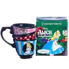 Caneca 3D Alice No País Das Maravilhas E Gato Risonho Rosa Porcelana 290ml Oficial Disney