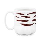 Caneca 3D Patinha Branca Pata De Tigre Branco Pet Cerâmica