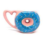 Caneca 3D Rosquinha Donuts 200Ml Rosa Azul Confete Decoração