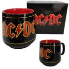 Caneca AC/DC Logo Banda Cerâmica Preta E Vermelha 410ml Oficial