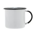 Caneca Aço Esmaltado 8Cm 370Ml Branco Ewel