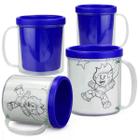 Caneca Acrílica 300ml para Colorir - 10 unidades