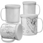 Caneca Acrílica 300ml para Colorir - 10 unidades