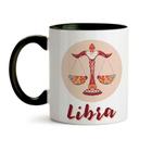 Caneca Aquarela Signo Libra Alça e Interior Preto