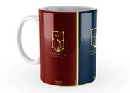 Caneca Attack On Titan Escudos 325 Ml Interior E Alça Branca