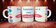 Caneca Autismo Coração Presente Porcelana 325Ml