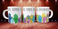 Caneca Autismo Nós Somos Diferentes Presente Porcelana 325Ml