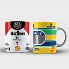 Caneca Ayrton Senna Retrô Fórmula 1 Presente Criativo Xícara 325ml Top Porcelana Amigo Amiga