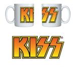 Caneca Bandas De Rock Kiss Logo Fire Guitar Ace Logotipo