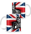 Caneca Branca De Bandas Rock Sex Pistols Uk London Punk