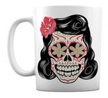 Caneca Branca Personalizada Caveira Mexicana Mulher