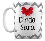 Caneca Branca Personalizada Chevron Dinda Madrinha