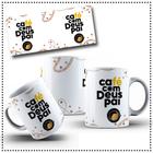 Caneca Branca Personalizada Devocional Café com Deus Pai - Em Porcelana 325 ml Presente Criativo Fé e Devoção em Cada Detalhe