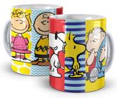 Caneca Branca - Snoop, Sally,Charlie Brown e Linus