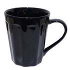 Caneca Canelada Tulipa 250ml Cerâmica Preta 901 - RR Porcelanas