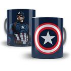 Caneca Capitão América Modelo 4 Porcelana Personalizada Xícara Geek Meme Presente 325 ml