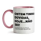 Caneca Características Signo Libra Alça e Interior Rosa