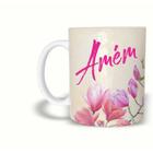 Caneca Cerâmica 325ML Evangélica Amém Jardim - Naltic