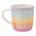 Caneca ceramica 400ml cores arco iris uatt