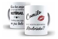 Caneca Cerâmica Aceita Ser Nossa Madrinha Casamento Nome 12