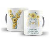 Caneca Cerâmica Alfabeto Letra Y Personalizável Floral 18254