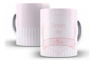 Caneca Cerâmica Batizado Dinda Nome Personalizado Rosa 1452
