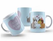 Caneca Cerâmica Branca 325ml Animais Estimação Pet