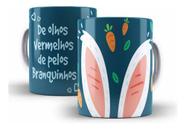 Caneca Cerâmica Páscoa Pelos Branquinhos Coelho 1126 - Los Kanequeiros