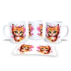 Caneca Cerâmica Personalizada Gato / Gatinho Laranja - Modelo 785279