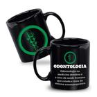 Caneca Cerâmica Preta Profissão Odontologia 340ml