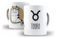 Caneca Cerâmica Signo Taurino Touro Gato Fofo Presente-11827 - Los Kanequeiros