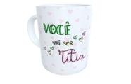 Caneca cerâmica você vai ser titia presente revelação - Mago das Camisas